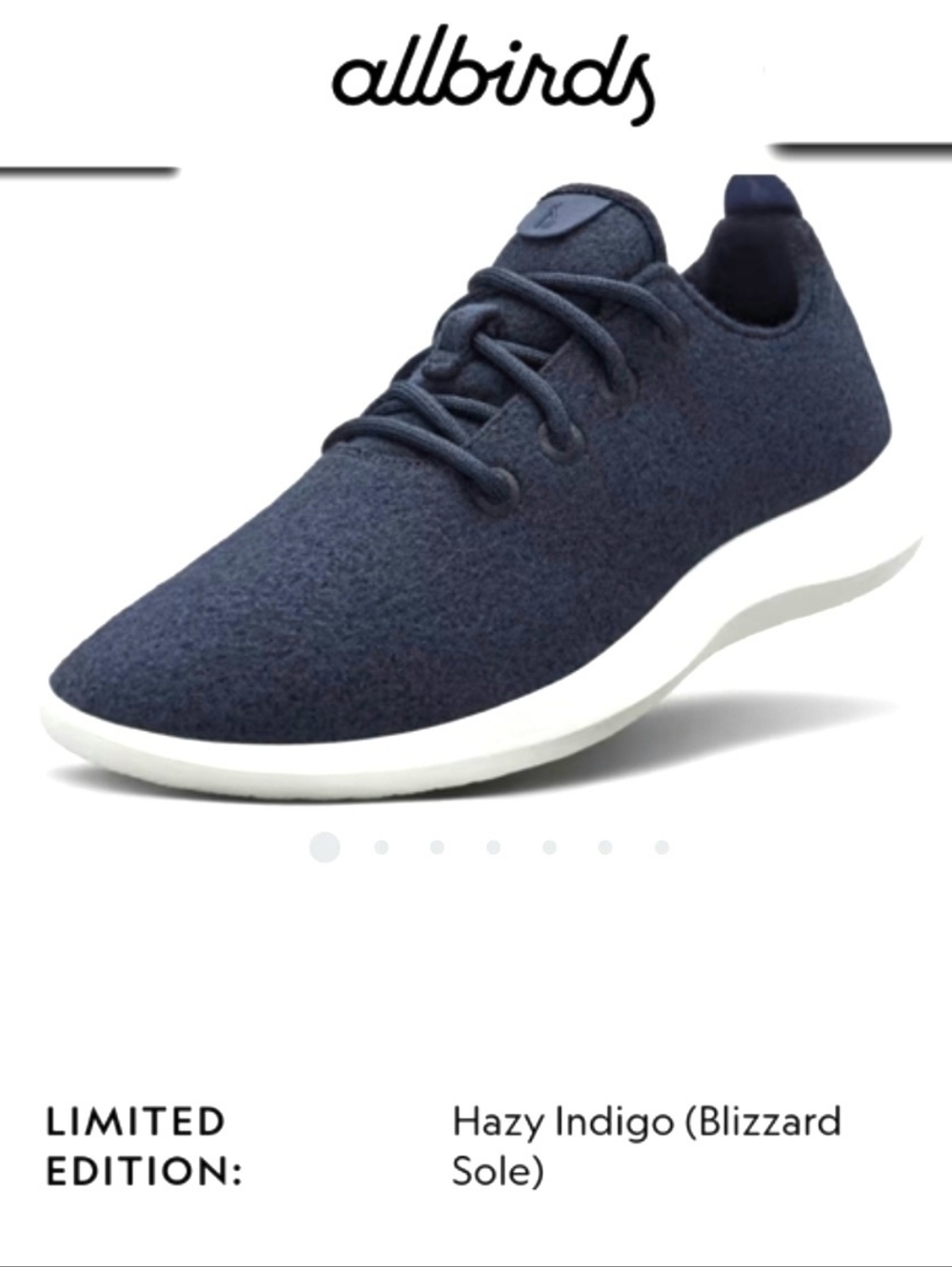 Allbirds Women's Wool Runners in LIMITED EDITION Hazy Indigo Blue Sz 8